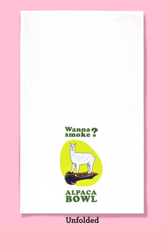 Wanna Smoke? Alpaca Bowl Dishtowel