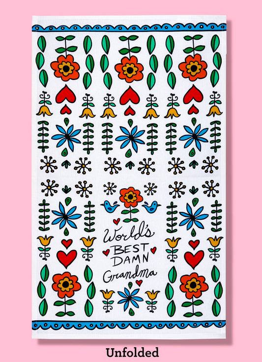 World's Best Damn Grandma Dishtowel