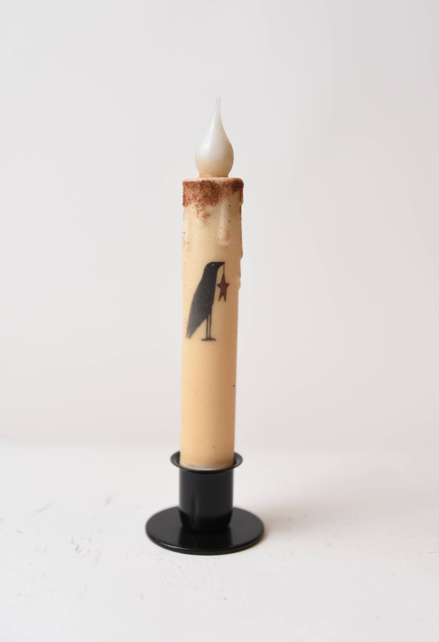 Crow Holding Star LED Timer Taper Candle