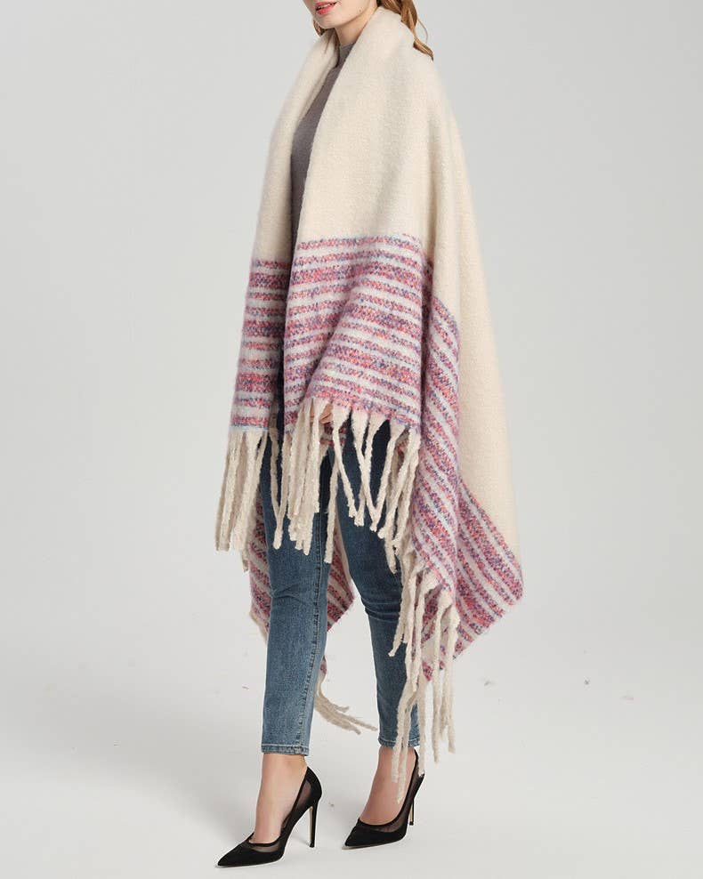 Soft & Cozy Boucle Knit Blanket with tassels