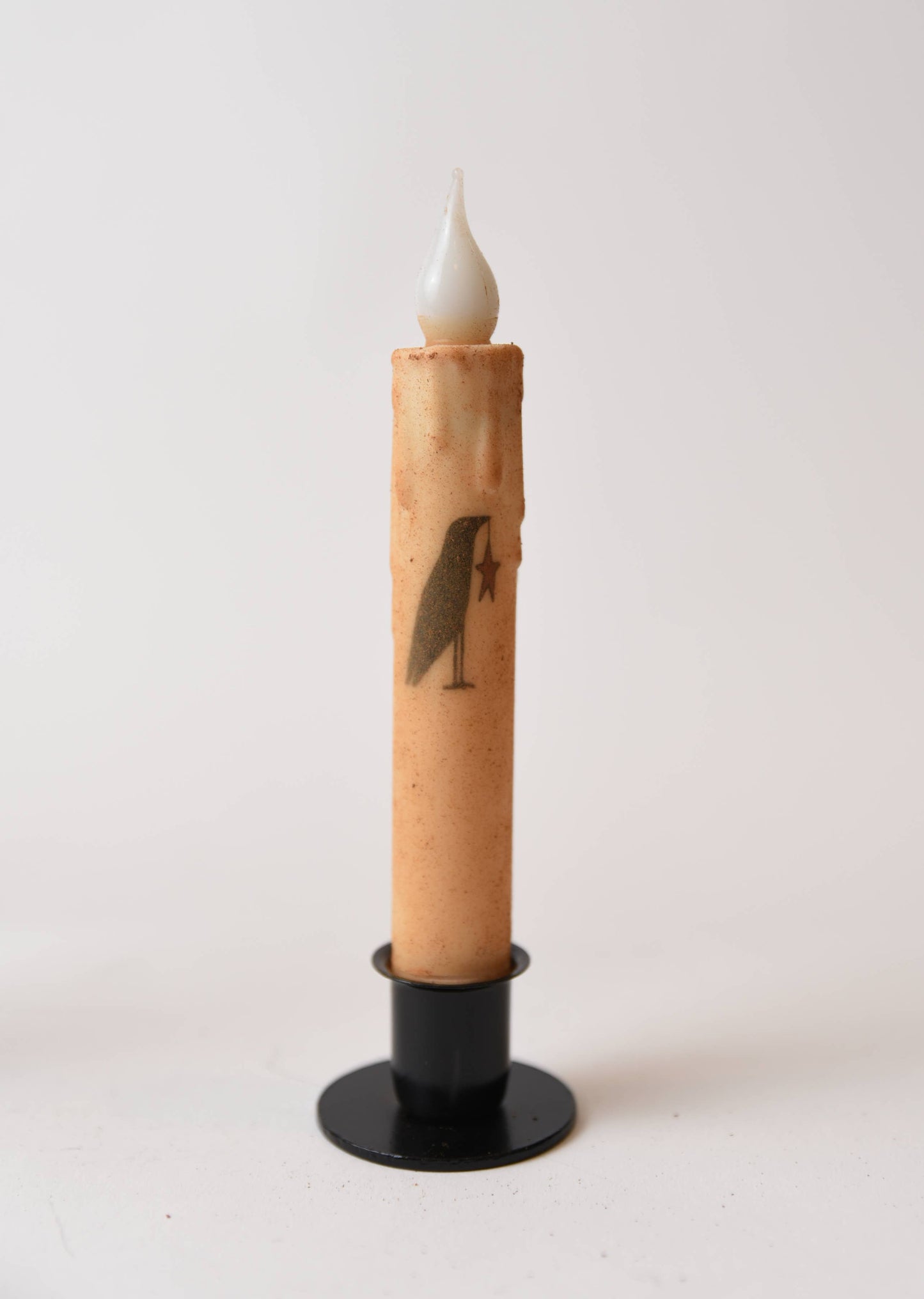 Crow Holding Star LED Timer Taper Candle