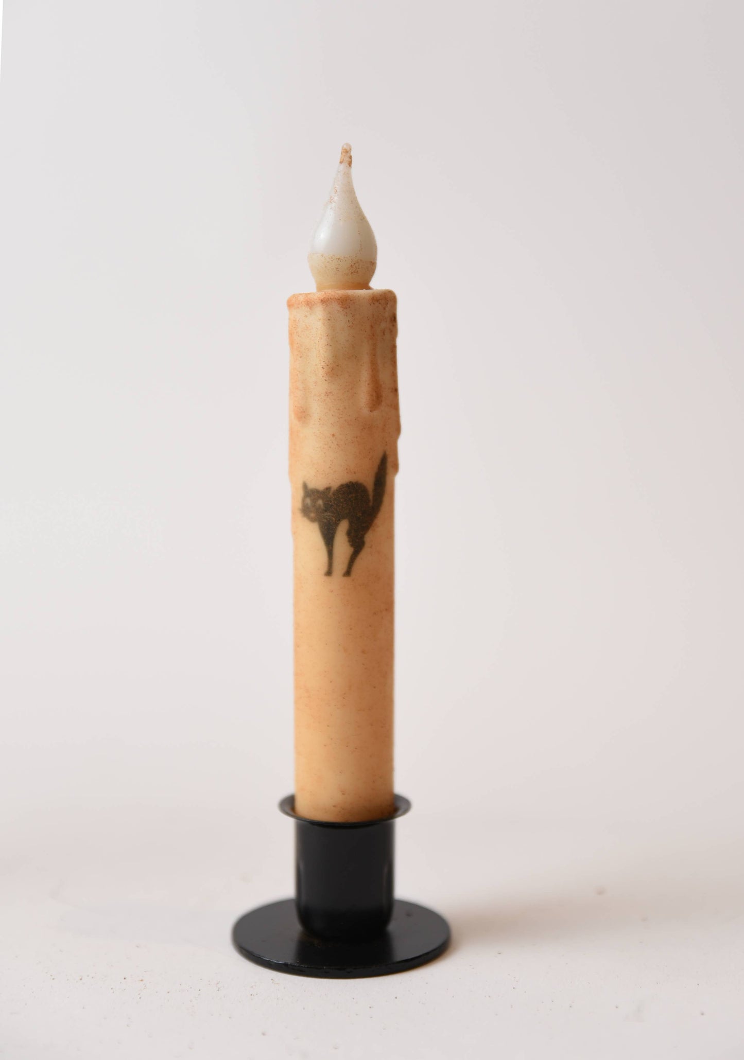 Scaredy Cat Silhouette LED Timer Taper Candle