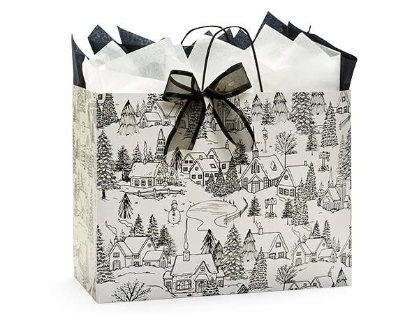 Winter Toile Christmas Gift Bags - 2 sizes