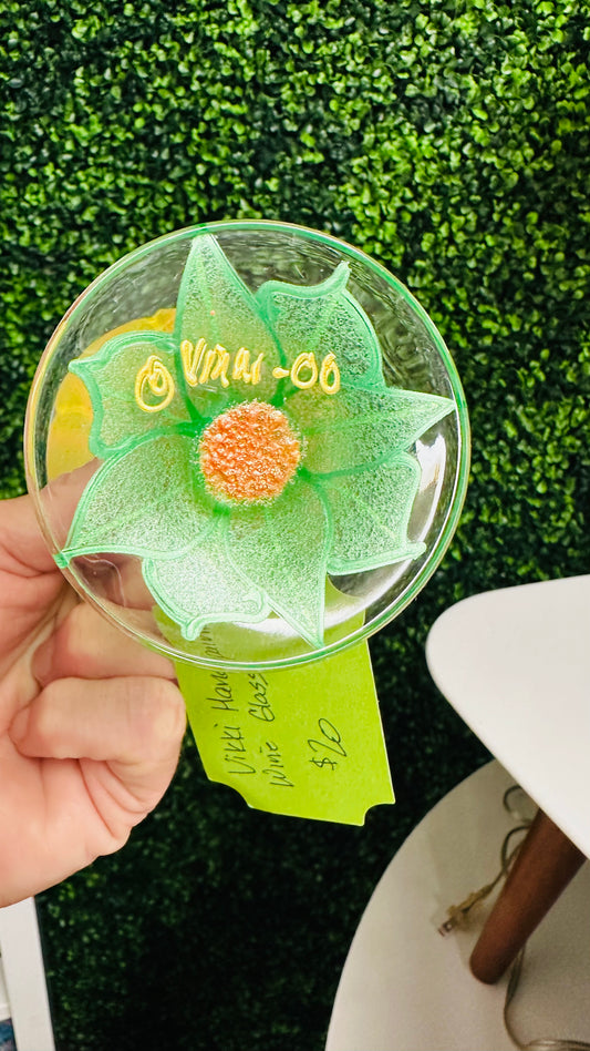 Hand-painted Wine Glass by Vikki Smith