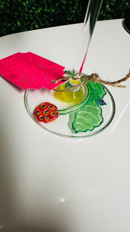 Hand-painted Wine Glass by Vikki Smith