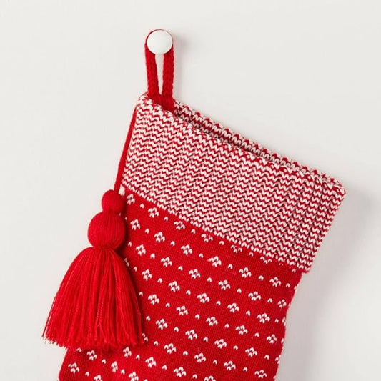 Stocking- Red w/Tassle & Flecks
