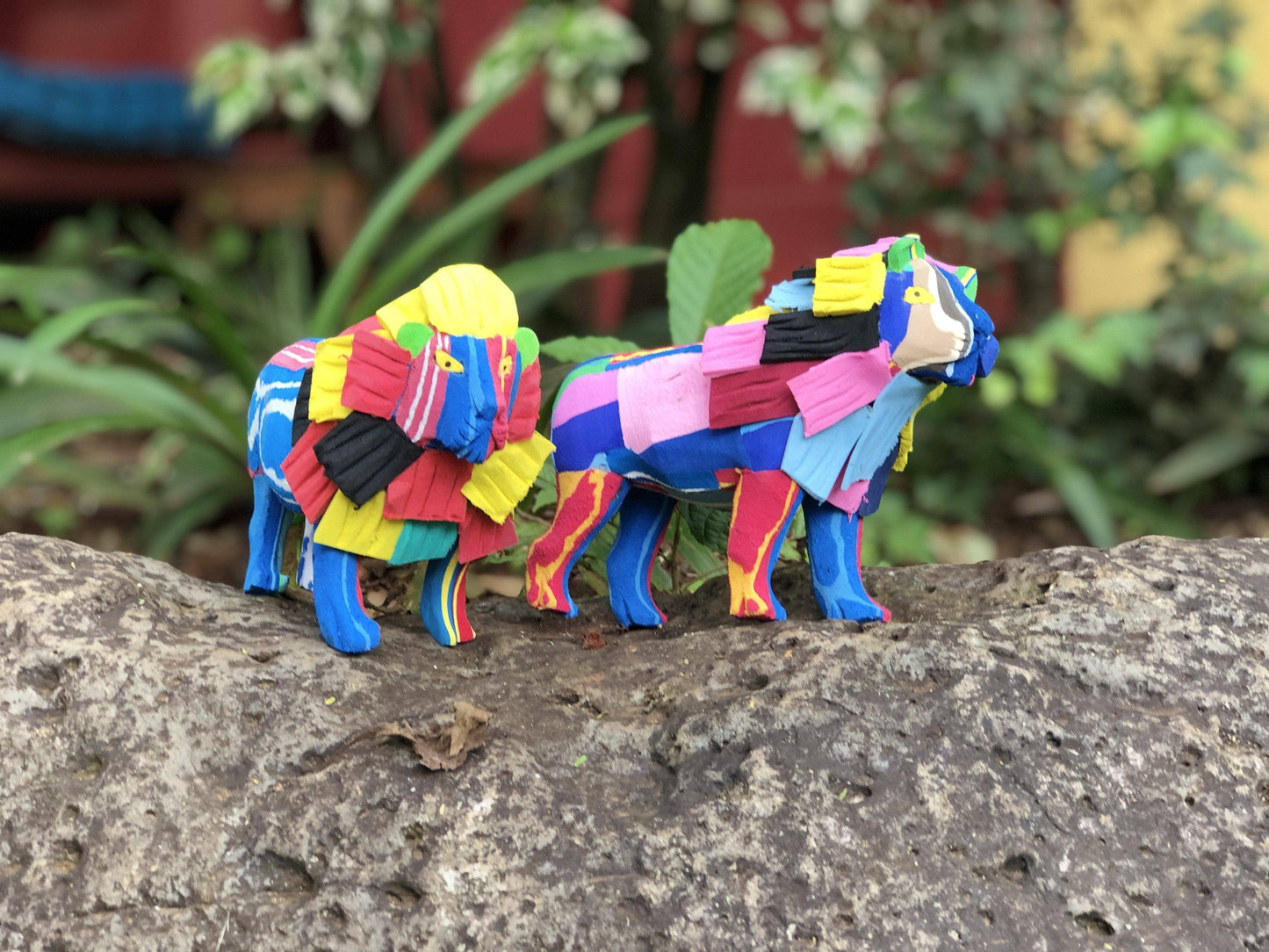 Recycled Lion Flip Flop Sculpture- colours vary