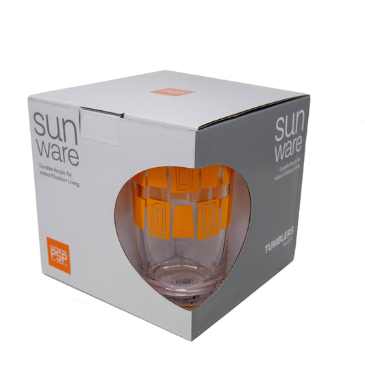PSP-Tiki Acrylic Tumblers, Set of 4 (Orange)