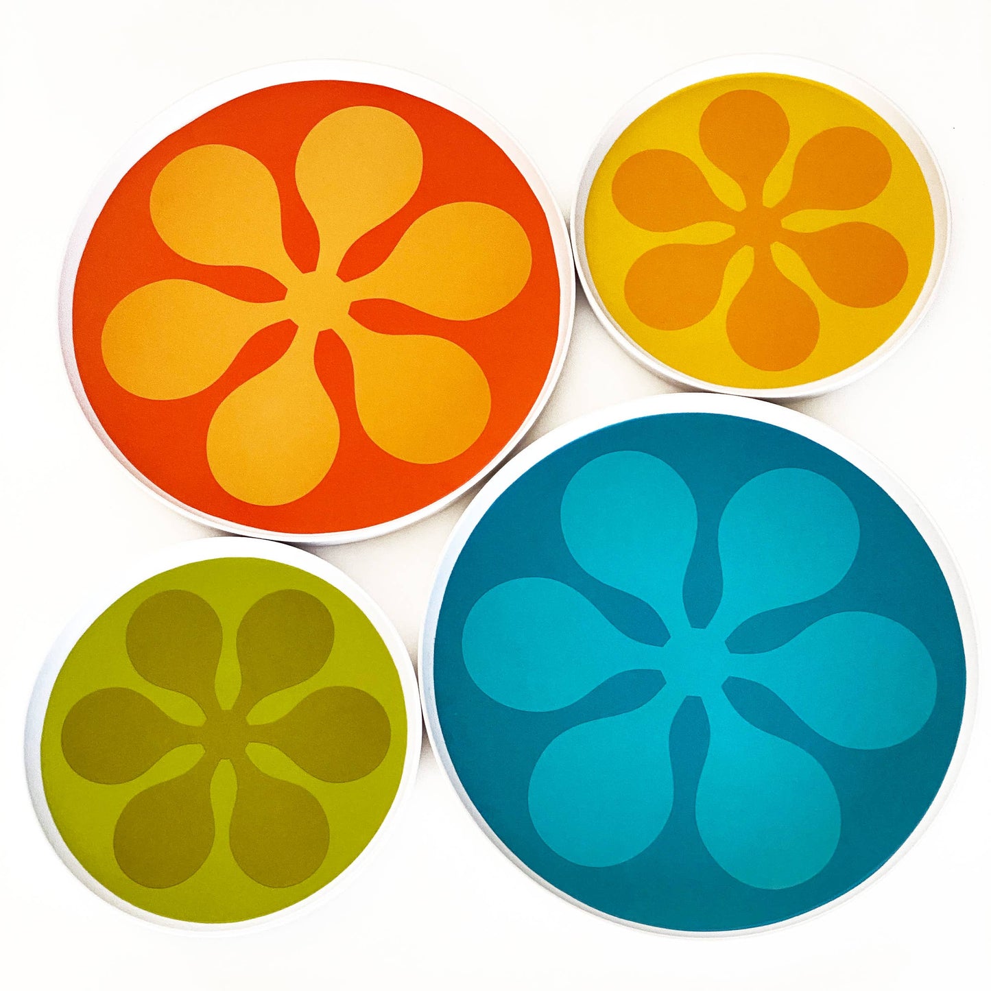 PSP-Modfest Melamine Salad Plates - Yellow - Set of 4