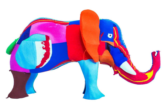 Kenyan Heritage Elephant Flip Flop Sculpture- colours vary