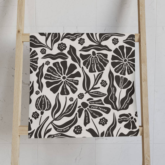 Subtle F*ck Trump Modern Flower Hand Towel