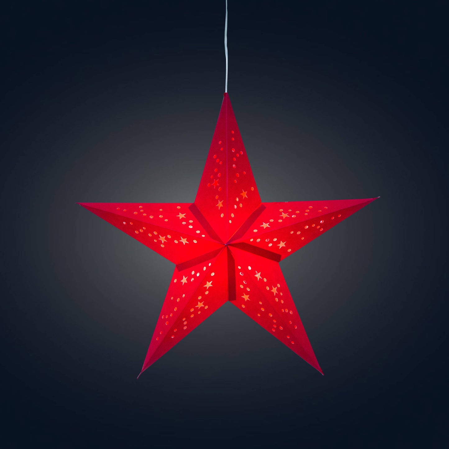 Twinkle Star ~ 5 Pointer, 15", Red Paper Star Lantern Light