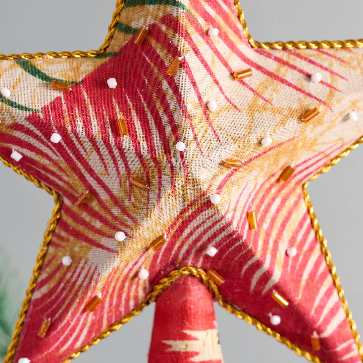 Star Tree Topper- Upcycled Sari