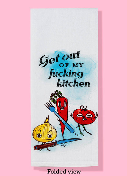 Get Out of My Fucking Kitchen dishtowel kitchen towel veggie