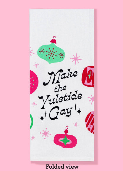 Make the Yuletide Gay kitchen towel | Vintage Christmas