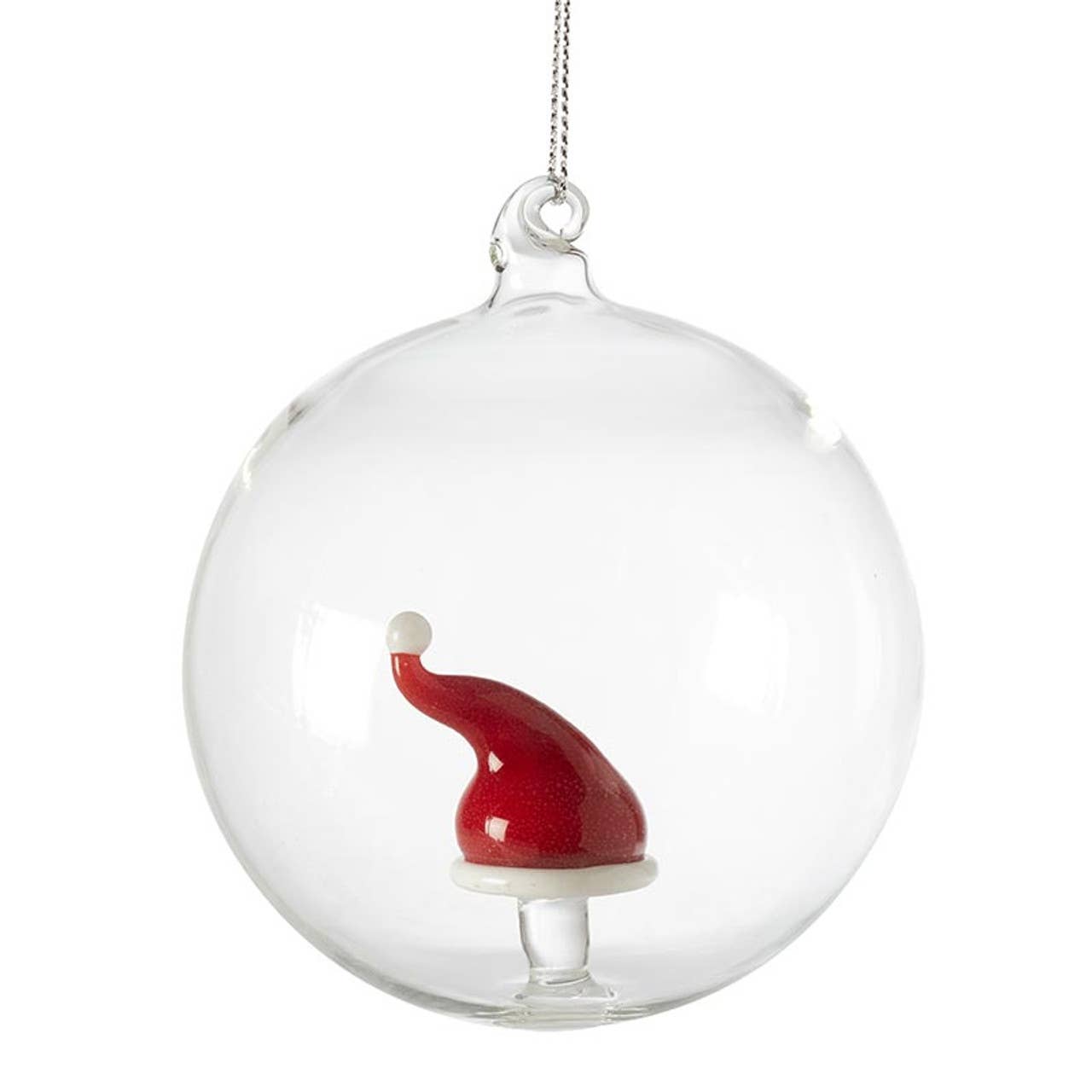 Glass Ornament - Santa Hat