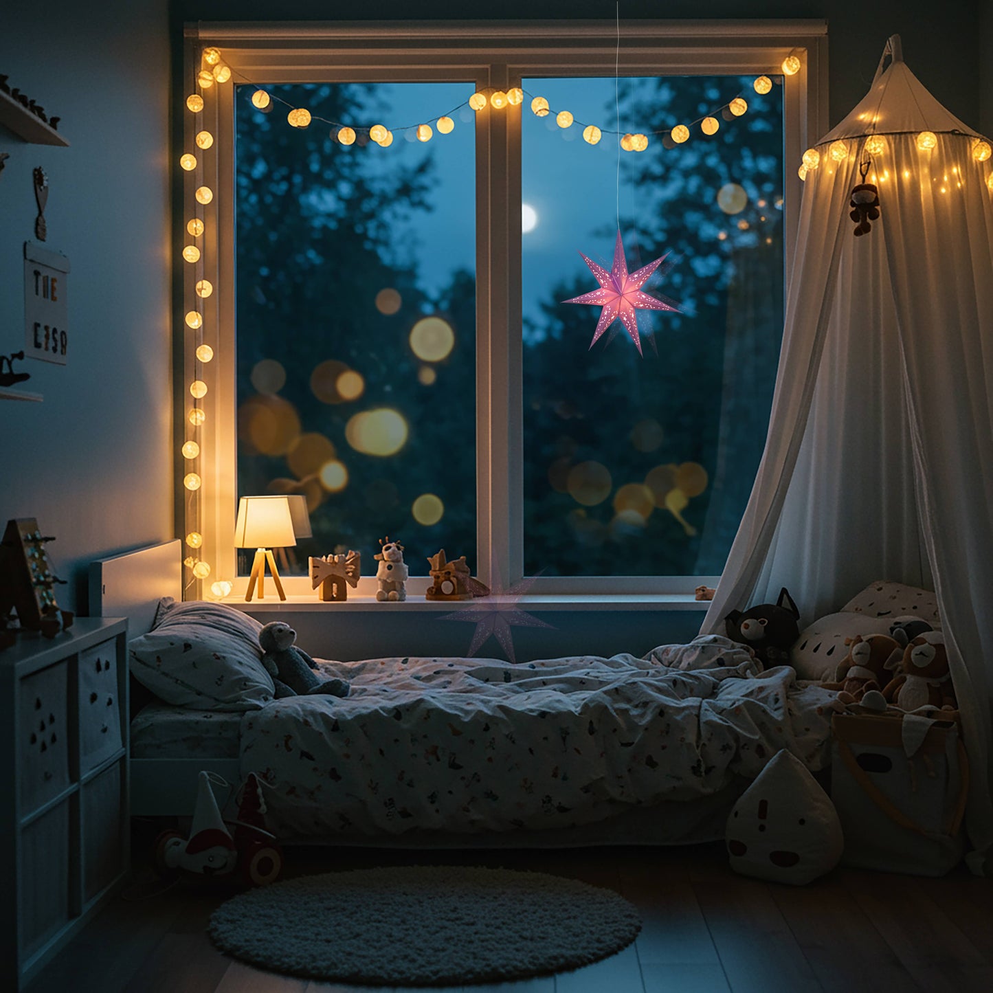 Twinkle Star 7 Point 9" Purple Paper Star Lantern Light