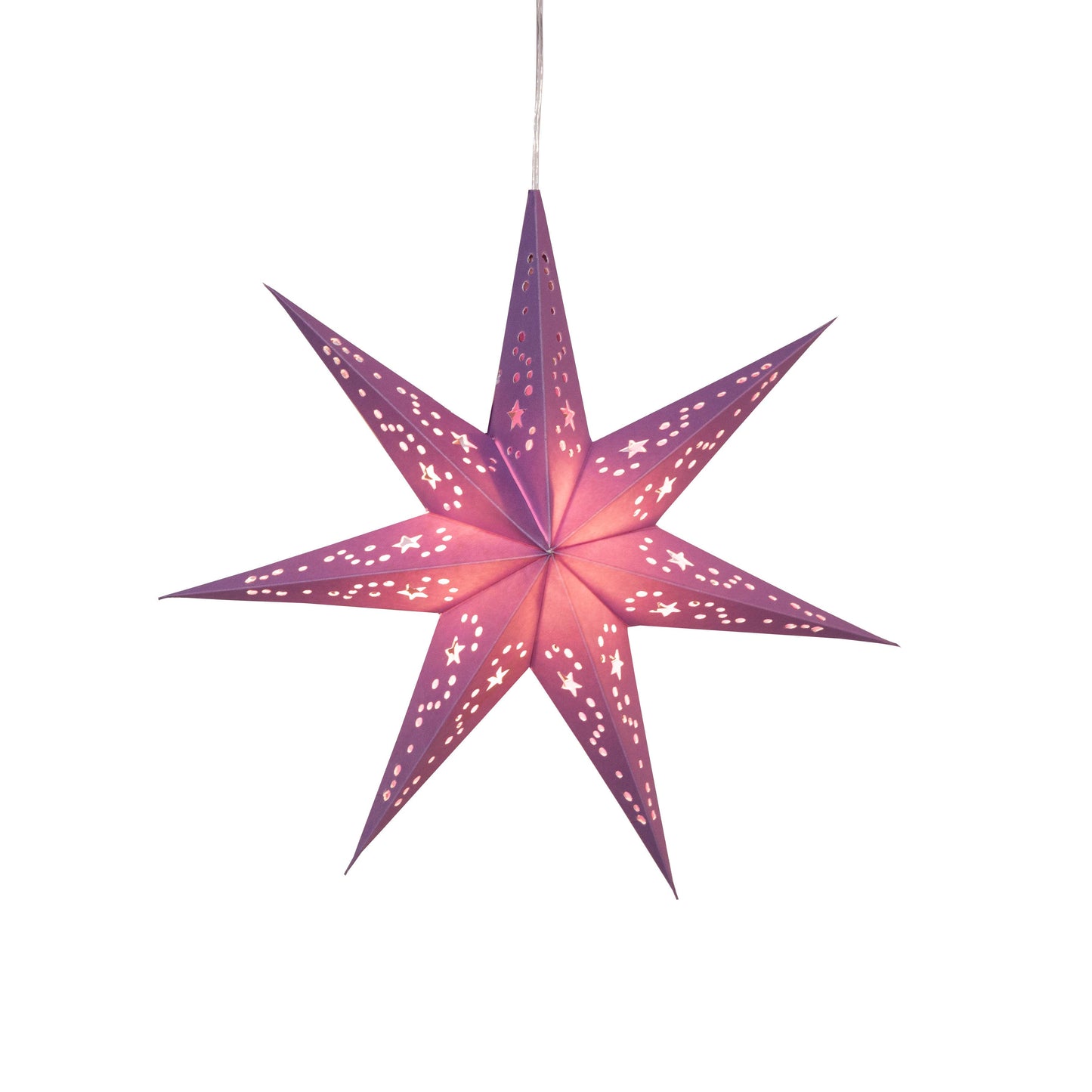 Twinkle Star 7 Point 9" Purple Paper Star Lantern Light
