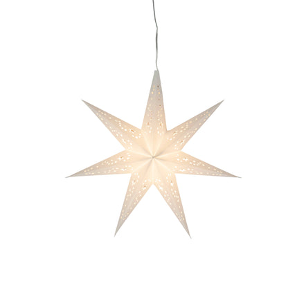 Twinkle Star ~ 7 Pointer, 9", White Paper Star Lantern Light