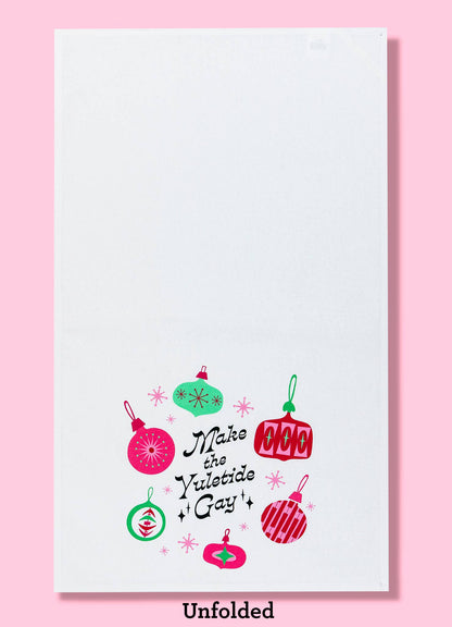 Make the Yuletide Gay kitchen towel | Vintage Christmas