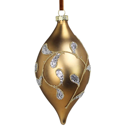 Gold Brocade Glass Ornament