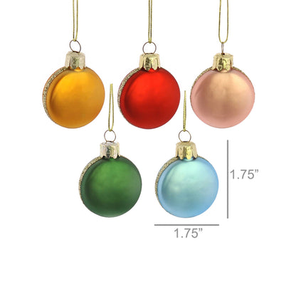 Set of 5 Macaroon Ornaments - Gold, Red, Blue, Green, Pink