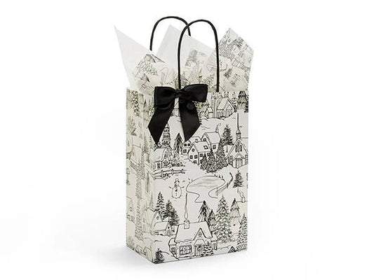 Winter Toile Christmas Gift Bags - 2 sizes