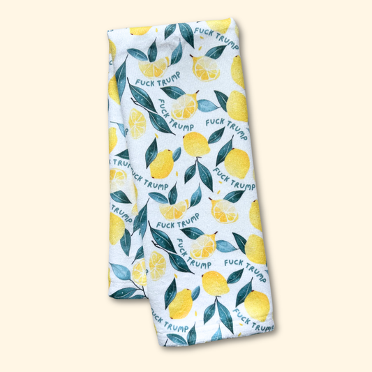 Subtle F*ck Trump Lemon Hand Towel