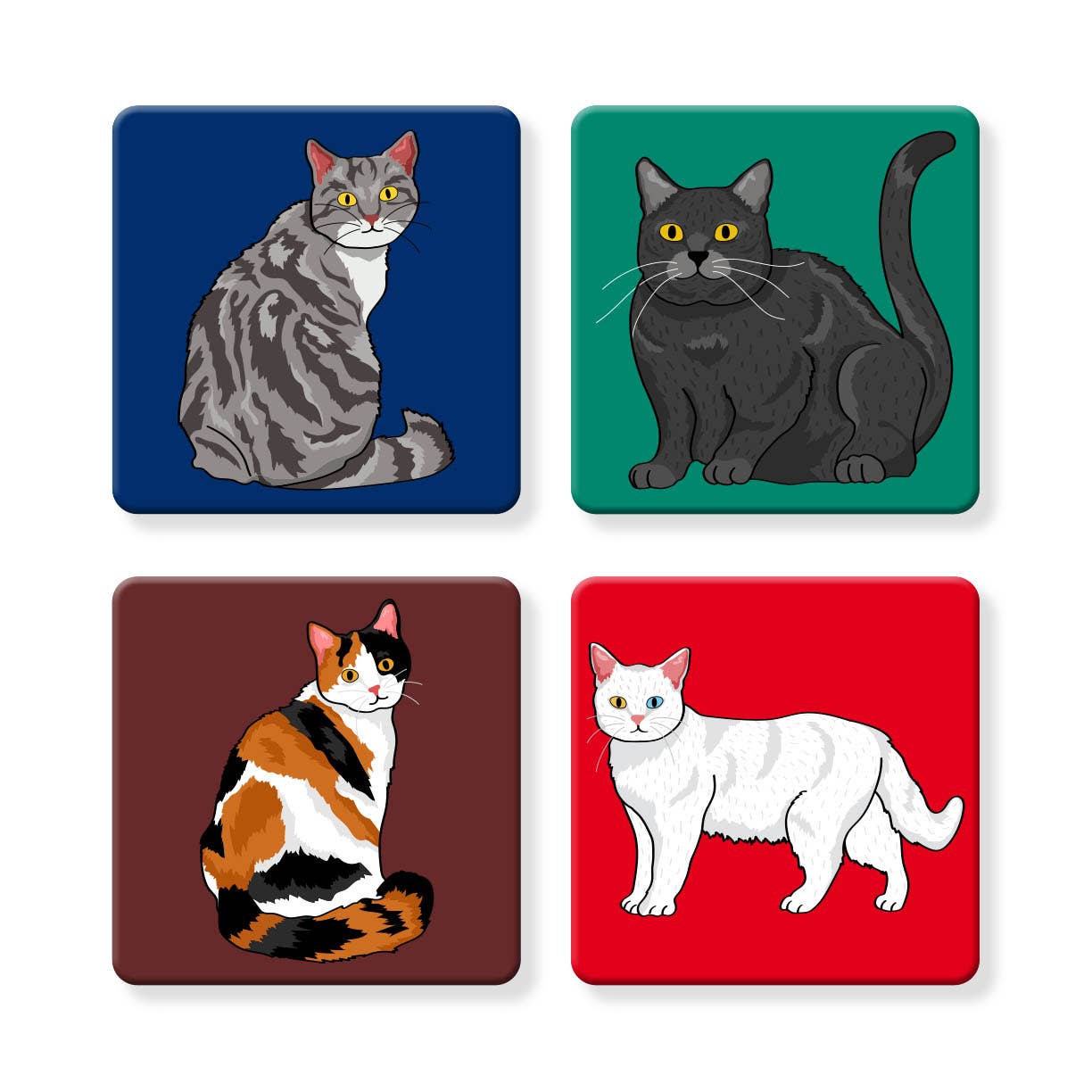 Kitty Coasters - 4 Rescue Cats- set 2