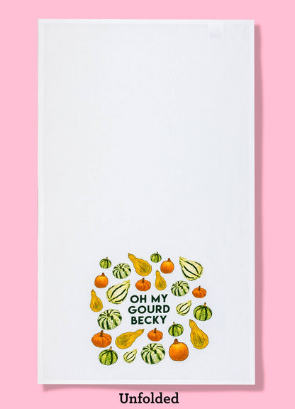 Oh My Gourd Becky dishtowel - Autumn kitchen towel - fall