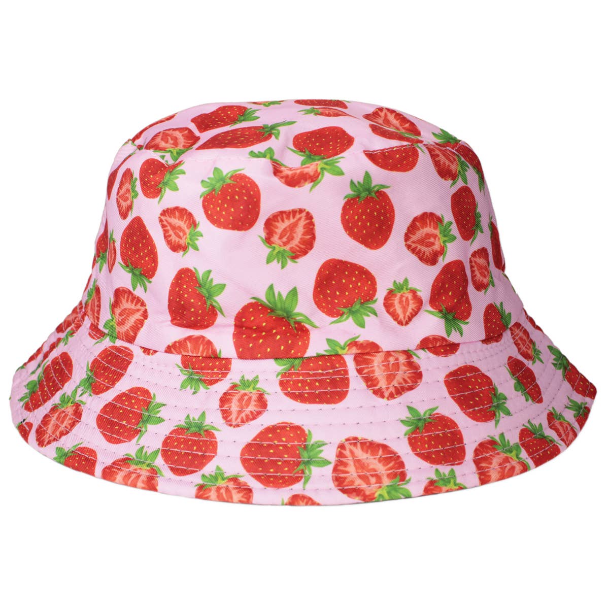 Sweet Strawberries Pink Bucket Hat