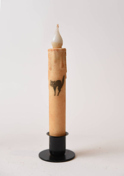 Scaredy Cat Silhouette LED Timer Taper Candle