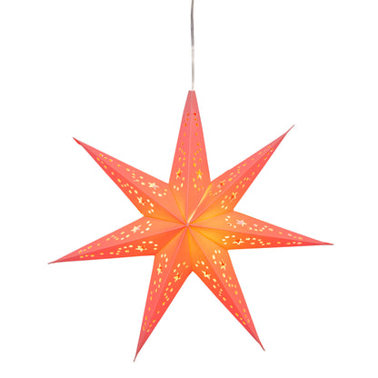 Twinkle Star 7 Point 9" Pink Paper Star Lantern Light