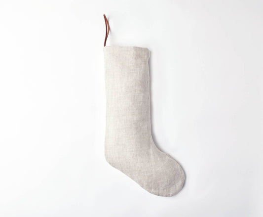 Linen Holiday Stocking - Ivory Linen