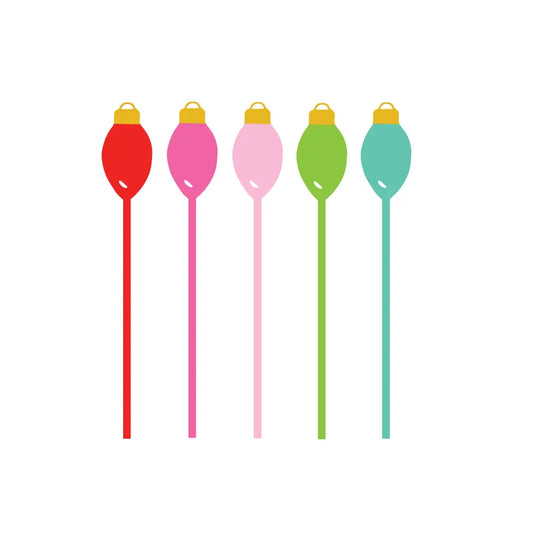 Acrylic Light Bulb Drink Stirrers, clrnc