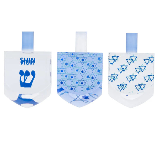 Willow & Riley Set of 3 Acrylic Hanukkah Dreidels Décor, clrnc