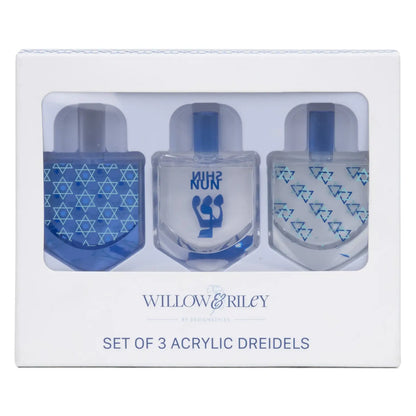 Willow & Riley Set of 3 Acrylic Hanukkah Dreidels Décor, clrnc