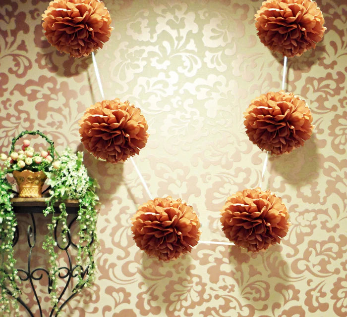 Hanging Tissue Paper Flower Pom Pom, Party Garland Decoration