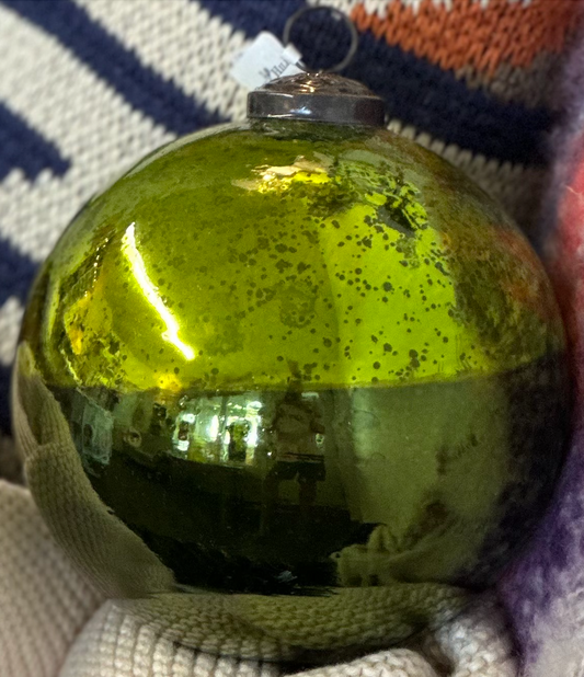 Deep Green Glass Ornament- 6"