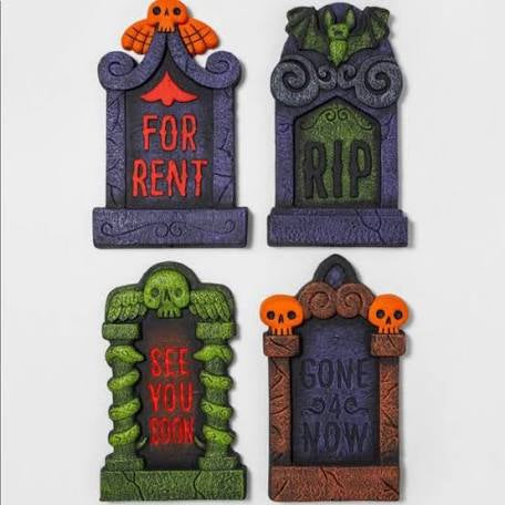 Halloween Tombstones- 4 pack