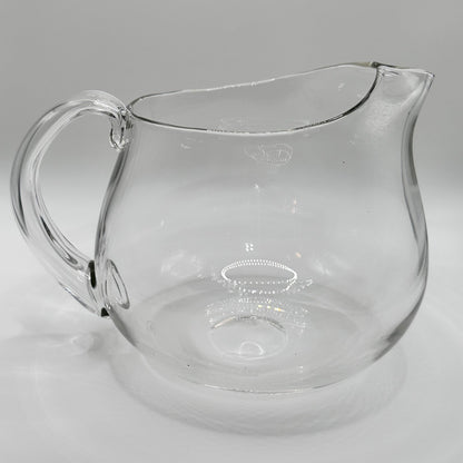 Vintage Clear Blown Glass Pitcher-c