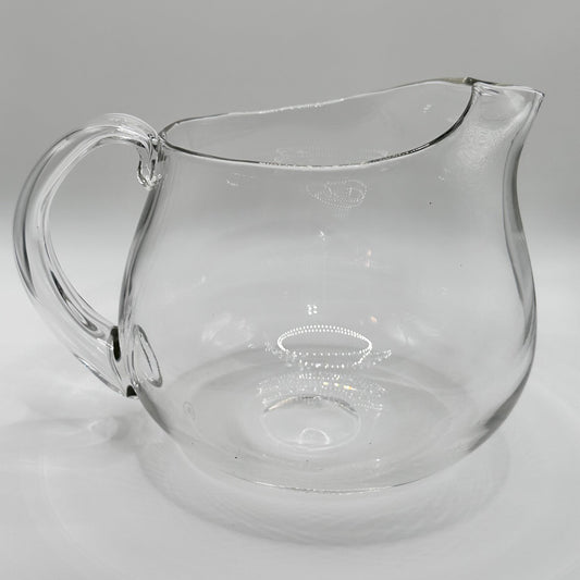 Vintage Clear Blown Glass Pitcher-c