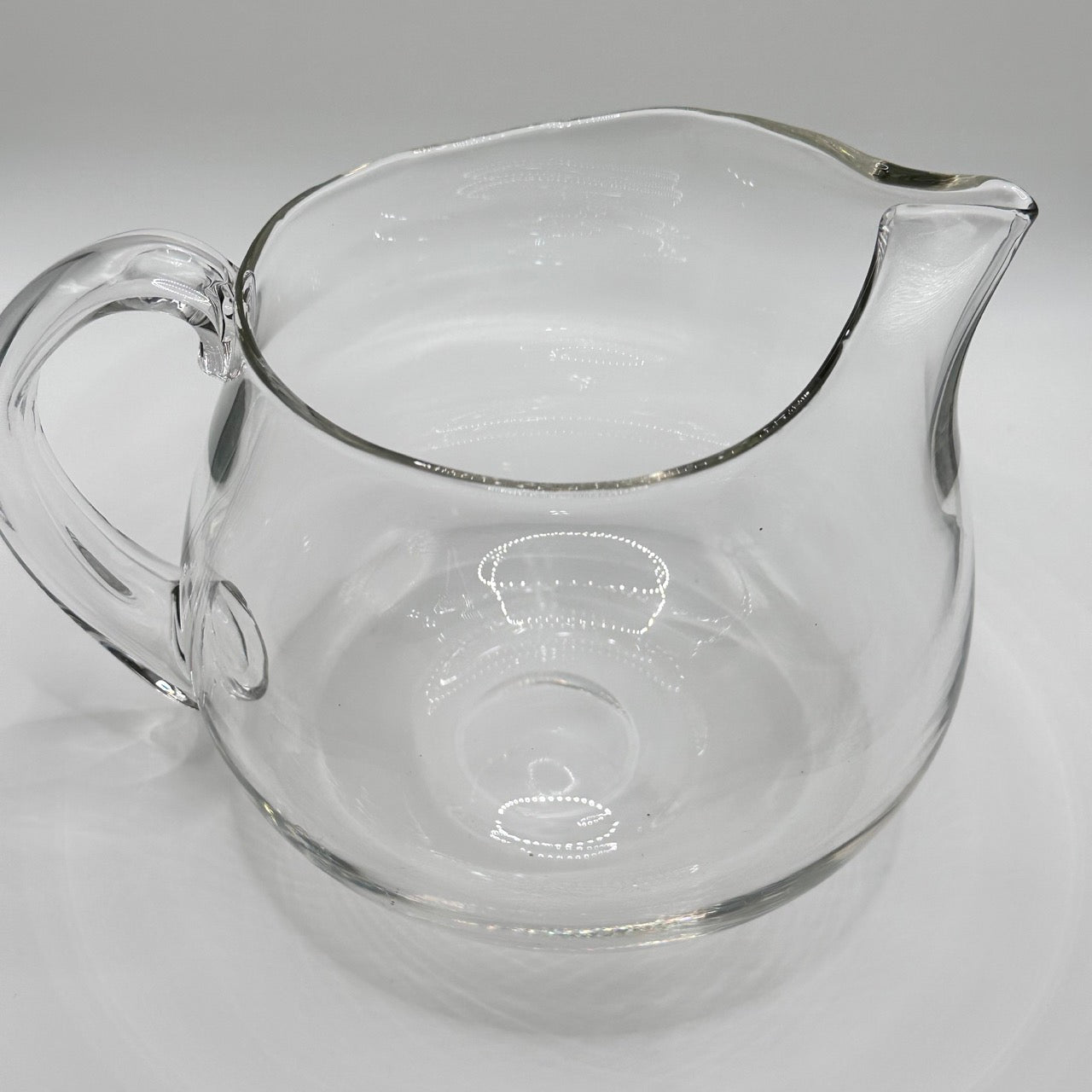 Vintage Clear Blown Glass Pitcher-c