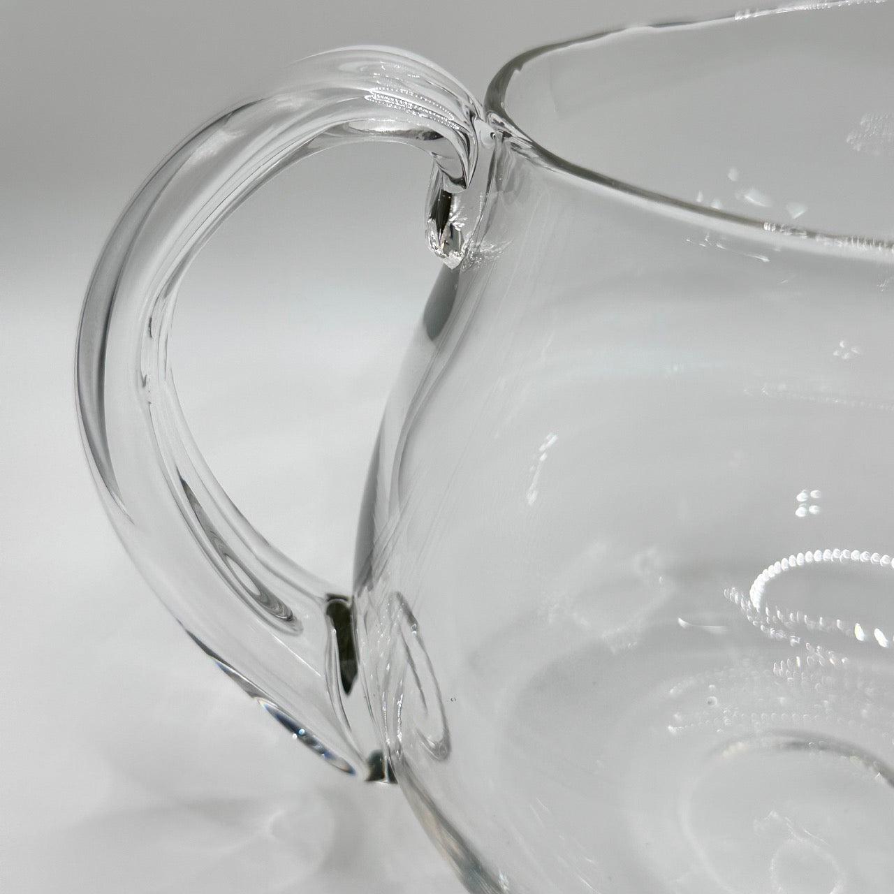 Vintage Clear Blown Glass Pitcher-c