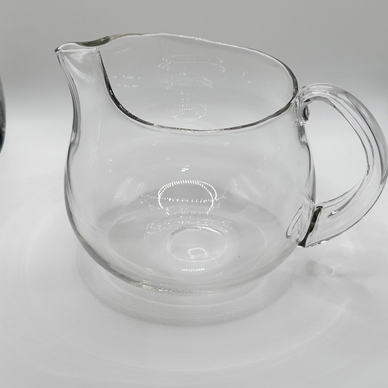 Vintage Clear Blown Glass Pitcher-c