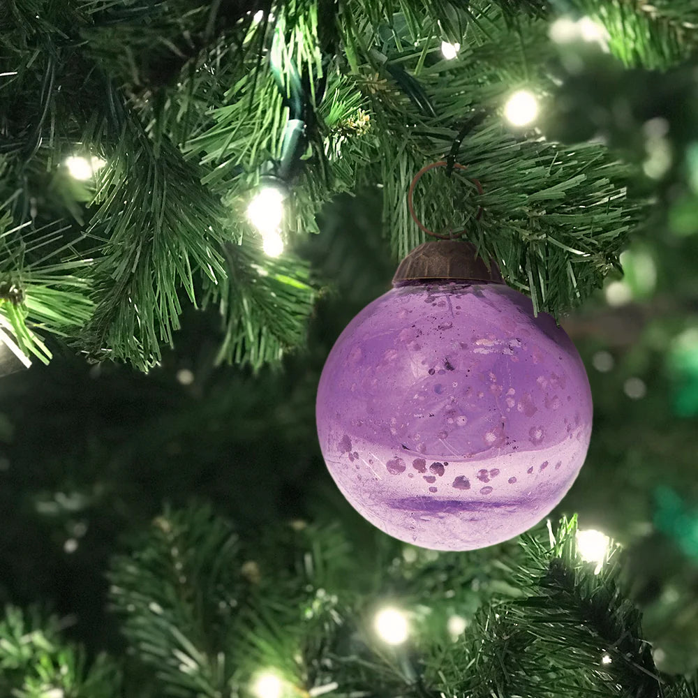 Light Purple Ava Mercury Glass Ball Ornament