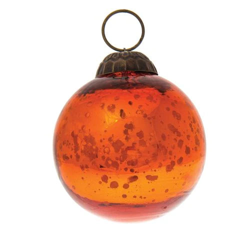 Orange Ava Mercury Handmade Glass Ball Ornament