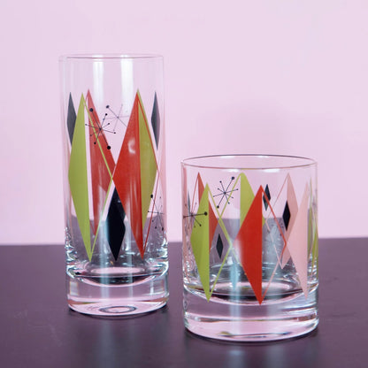 Retro Vintage Diamond Highball Glass
