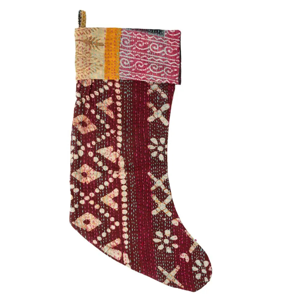 Sari Stocking-Kantha Stitched