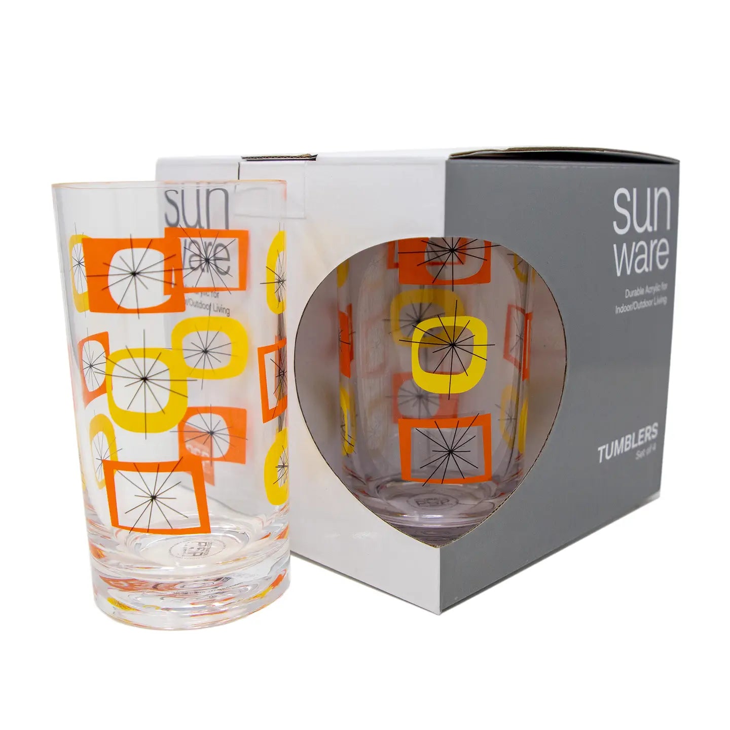 Acrylic Atomic Tumbler Orange! Set of 4